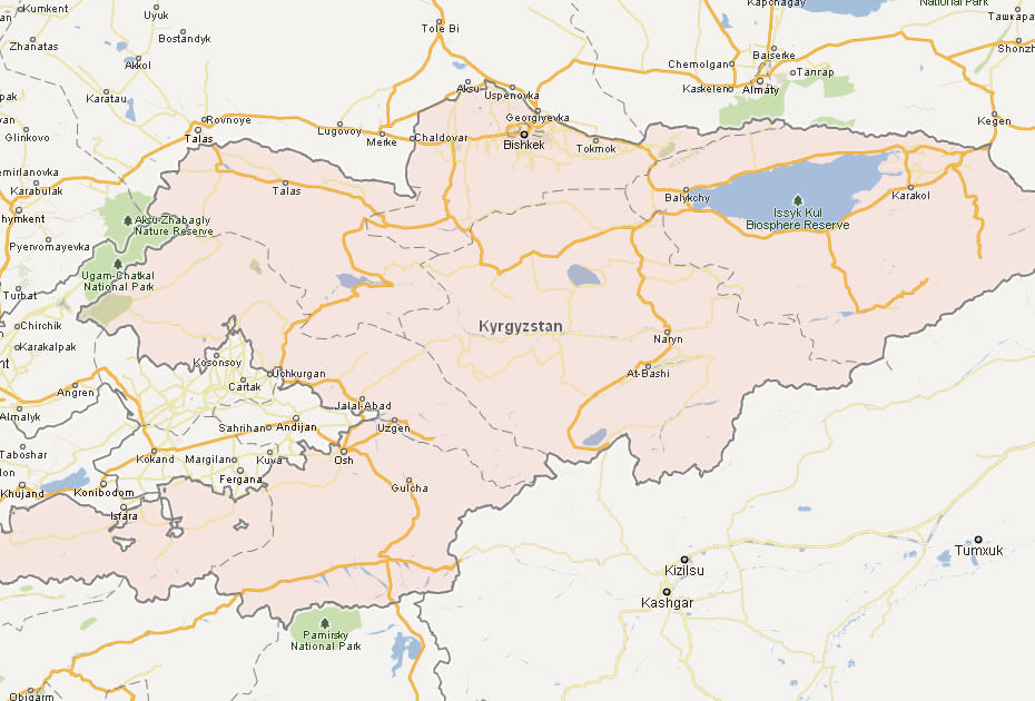 map of kyrgyzstan
